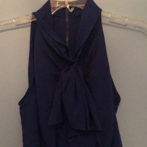 Dark royal blue halter style blouse